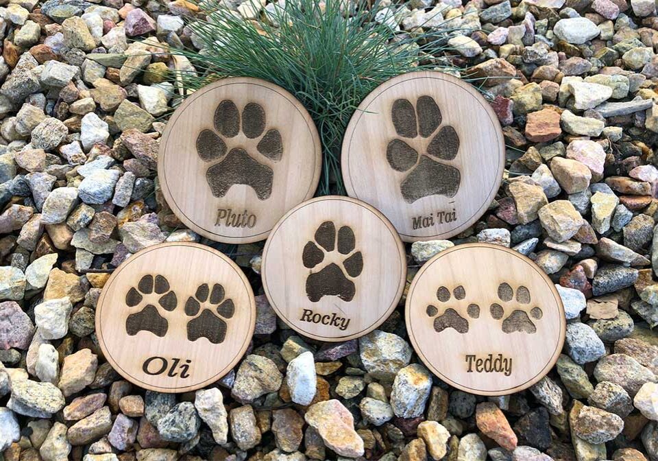 Wood Paw Prints